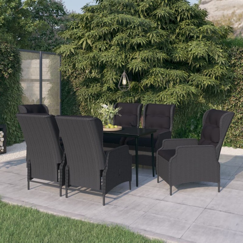 vidaXL Juego de comedor de jardín 7 piezas gris oscuro