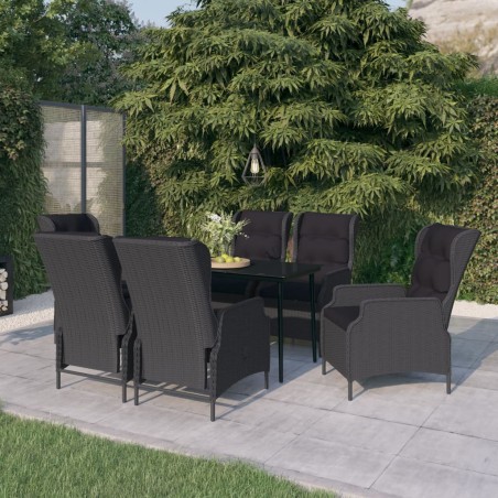 vidaXL Juego de comedor de jardín 7 piezas gris oscuro