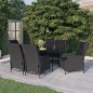 vidaXL Juego de comedor de jardín 7 piezas gris oscuro