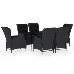 vidaXL Juego de comedor de jardín 7 piezas gris oscuro