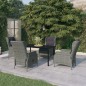 vidaXL Juego de comedor para jardín 5 piezas ratán sintético gris vidaXL Juego de comedor para jardín 5 piezas ratán sintético gris