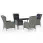 vidaXL Juego de comedor para jardín 5 piezas ratán sintético gris vidaXL Juego de comedor para jardín 5 piezas ratán sintético gris
