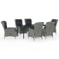 vidaXL Juego de comedor de jardín 7 piezas ratán sintético gris vidaXL Juego de comedor de jardín 7 piezas ratán sintético gris