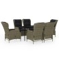 vidaXL Juego de comedor de jardín 7 piezas marrón
