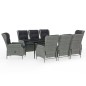 vidaXL Juego de comedor de jardín 9 piezas gris claro vidaXL Juego de comedor de jardín 9 piezas gris claro