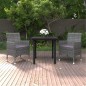 vidaXL Set comedor de jardín 3 pzas y cojines ratán sintético y vidrio
