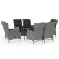 vidaXL Juego de comedor de jardín 7 piezas ratán sintético gris vidaXL Juego de comedor de jardín 7 piezas ratán sintético gris