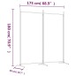  vidaXL Biombo divisor de 2 paneles de tela blanco 175x180 cm