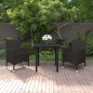 vidaXL Set comedor de jardín 3 pzas y cojines ratán sintético y vidrio vidaXL Set comedor de jardín 3 pzas y cojines ratán sintético y vidrio