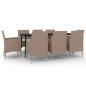 vidaXL Set comedor de jardín 9 pzas y cojines ratán sintético y vidrio vidaXL Set comedor de jardín 9 pzas y cojines ratán sintético y vidrio