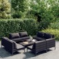 vidaXL Sofás de jardín 9 pzas y cojines ratán sintético gris oscuro vidaXL Sofás de jardín 9 pzas y cojines ratán sintético gris oscuro