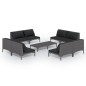 vidaXL Sofás de jardín 9 pzas y cojines ratán sintético gris oscuro vidaXL Sofás de jardín 9 pzas y cojines ratán sintético gris oscuro