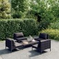 vidaXL Sofás de jardín 5 pzas y cojines ratán sintético gris oscuro