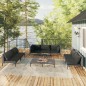 vidaXL Set sofás de jardín 8 pzas cojines ratán sintético gris oscuro vidaXL Set sofás de jardín 8 pzas cojines ratán sintético gris oscuro