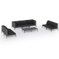 vidaXL Set sofás de jardín 8 pzas cojines ratán sintético gris oscuro vidaXL Set sofás de jardín 8 pzas cojines ratán sintético gris oscuro