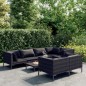 vidaXL Set sofás de jardín 8 pzas cojines ratán sintético gris oscuro vidaXL Set sofás de jardín 8 pzas cojines ratán sintético gris oscuro