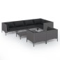 vidaXL Set sofás de jardín 8 pzas cojines ratán sintético gris oscuro vidaXL Set sofás de jardín 8 pzas cojines ratán sintético gris oscuro