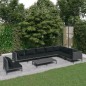 vidaXL Sofás de jardín 9 pzas y cojines ratán sintético gris oscuro vidaXL Sofás de jardín 9 pzas y cojines ratán sintético gris oscuro