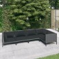 vidaXL Sofás de jardín 5 pzas y cojines ratán sintético gris oscuro vidaXL Sofás de jardín 5 pzas y cojines ratán sintético gris oscuro