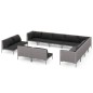 vidaXL Sofás de jardín 12 pzas cojines ratán sintético gris oscuro