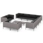 vidaXL Sofás de jardín 12 pzas cojines ratán sintético gris oscuro vidaXL Sofás de jardín 12 pzas cojines ratán sintético gris oscuro