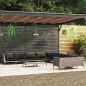 vidaXL Sofás de jardín 11 pzas y cojines ratán sintético gris oscuro