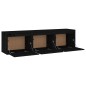 vidaXL Muebles para TV 3 piezas madera maciza de pino negro vidaXL Muebles para TV 3 piezas madera maciza de pino negro