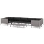 vidaXL Set sofás de jardín 8 pzas cojines ratán sintético gris oscuro