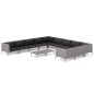 vidaXL Sofás de jardín 12 pzas cojines ratán sintético gris oscuro vidaXL Sofás de jardín 12 pzas cojines ratán sintético gris oscuro