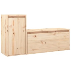 vidaXL Muebles para TV 2 piezas madera maciza de pino