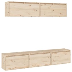 vidaXL Muebles para TV 5 piezas madera maciza de pino