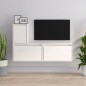 vidaXL Muebles para TV 3 piezas madera maciza de pino blanco