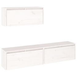 vidaXL Muebles para TV 3 piezas madera maciza de pino blanco