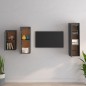 vidaXL Muebles para TV 3 piezas madera maciza de pino gris