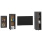 vidaXL Muebles para TV 3 piezas madera maciza de pino gris