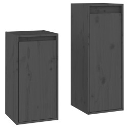 vidaXL Muebles para TV 2 piezas madera maciza de pino gris