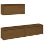 vidaXL Muebles para TV 3 piezas madera maciza de pino marrón miel
