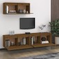 vidaXL Muebles para TV 3 piezas madera maciza de pino marrón miel