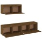vidaXL Muebles para TV 3 piezas madera maciza de pino marrón miel