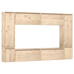 vidaXL Muebles para TV 8 piezas madera maciza de pino