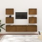 vidaXL Muebles para TV 7 piezas madera maciza de pino marrón miel