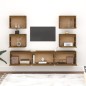vidaXL Muebles para TV 7 piezas madera maciza de pino marrón miel