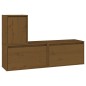 vidaXL Muebles para TV 3 piezas madera maciza de pino marrón miel vidaXL Muebles para TV 3 piezas madera maciza de pino marrón miel
