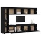 vidaXL Muebles para TV 6 piezas madera maciza de pino negro vidaXL Muebles para TV 6 piezas madera maciza de pino negro