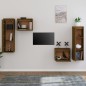 vidaXL Muebles para TV 4 piezas madera maciza de pino marrón miel