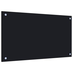 vidaXL Protección salpicaduras cocina vidrio templado negro 70x40 cm