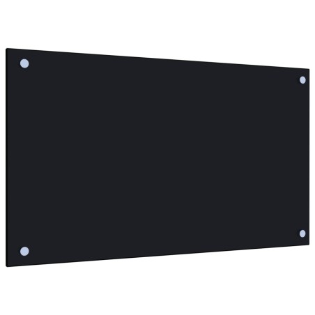 vidaXL Protección salpicaduras cocina vidrio templado negro 70x40 cm