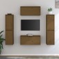 vidaXL Muebles para TV 6 piezas madera maciza de pino marrón miel