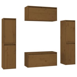 vidaXL Muebles para TV 6 piezas madera maciza de pino marrón miel