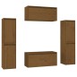 vidaXL Muebles para TV 6 piezas madera maciza de pino marrón miel